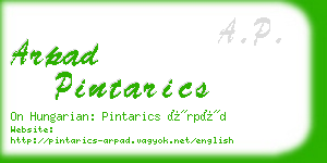 arpad pintarics business card